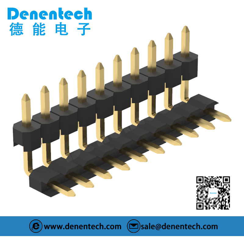Denentech2.54mm Pin header dual row Straight 2.54 male header round pin.2.54 mm pin header connector