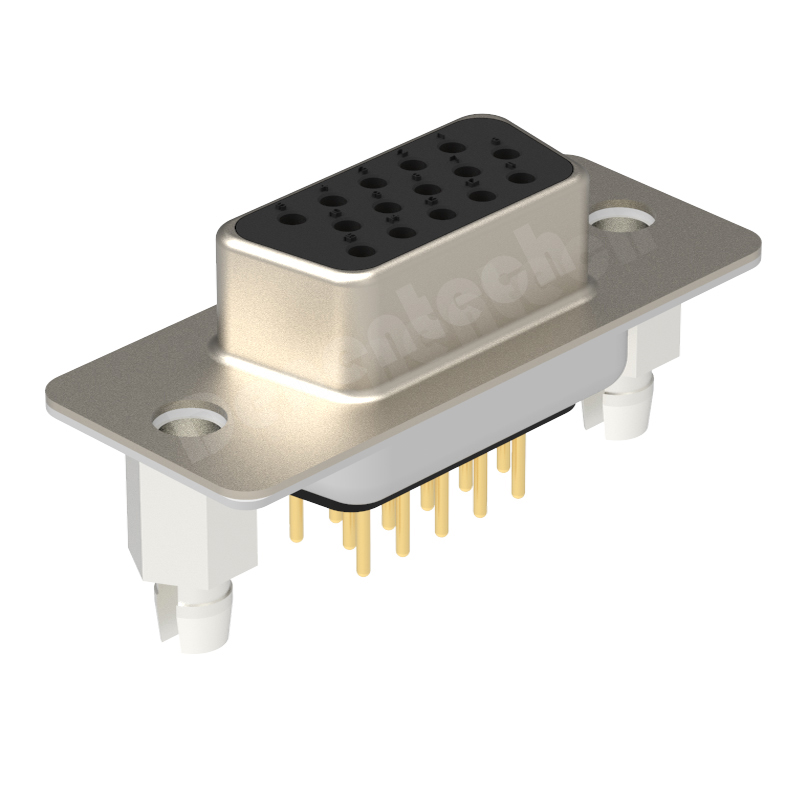 Denentech Conventional D-Sub High Density DR 15P female straight DIP d-sub 15 pin connector