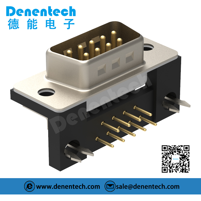 Denentech gold plating DR 9P male footprint right angle d-sub 9pin ...