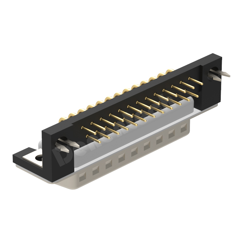 Denentech high quality DR 25P female footprint right angle d-sub female 25 pin connector d-sub connectors with bracket