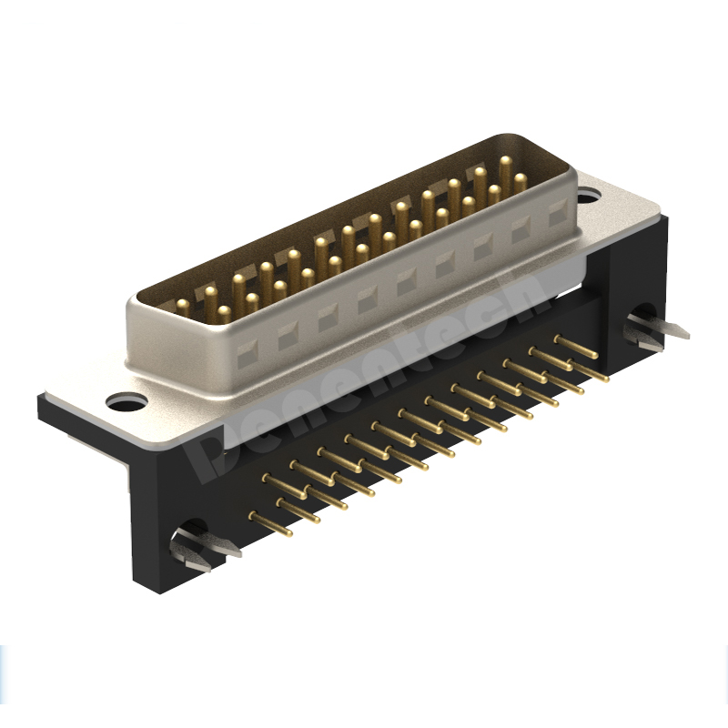 Denentech high quality DR 25P female footprint right angle d-sub female 25 pin connector d-sub connectors with bracket