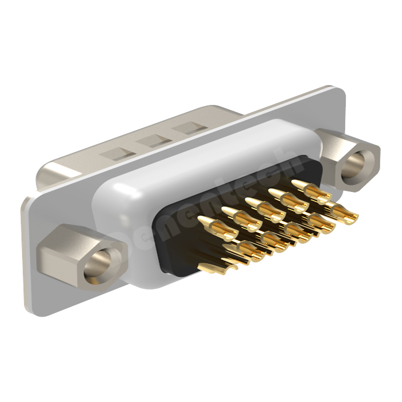 Denentech gold plating HDB 15P male Triple row d-sub 15 pin db15 male connector 3 rows solder d-sub connector 