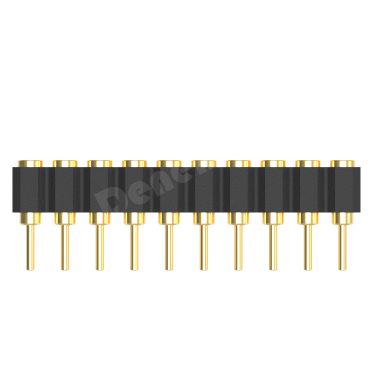 Denentech complete specifications2.00MM H4.0MM triple row female straight  pogo pin connector