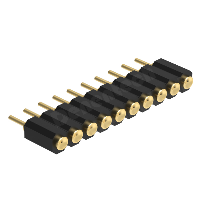 Denentech Micro Pogo Pins Manufacturer 2.00MM H4.0MM single row female straight concave pogo pin connector 