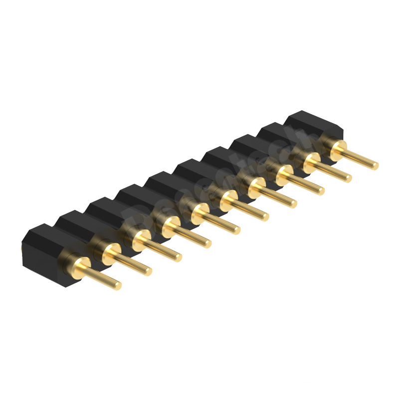 Denentech Gold Plated Electrical Contact 2.00MM H2.5MM single row female straight concave pogo pin