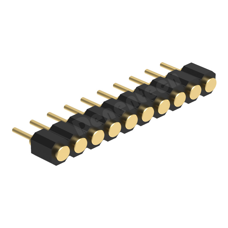 Denentech Spring-Loaded Pogo Pins 2.00MM H2.5MM single row female straight pogo pin conenctor 