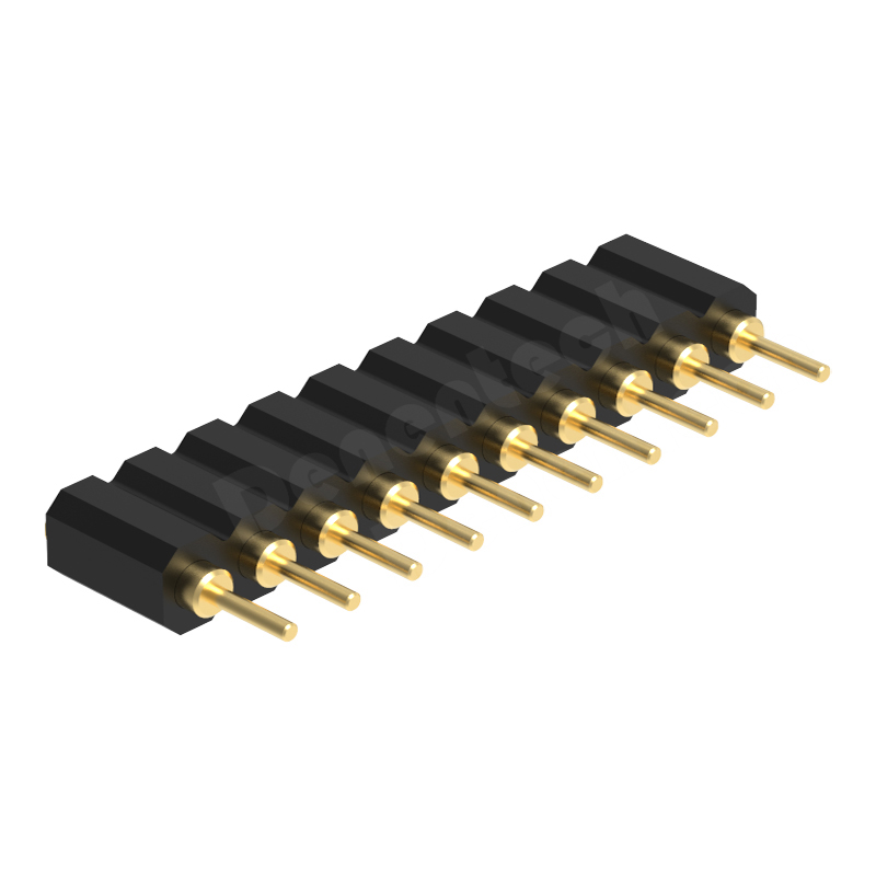 Denentech Micro Pogo Pins Manufacturer 2.00MM H4.0MM single row female straight concave pogo pin connector 