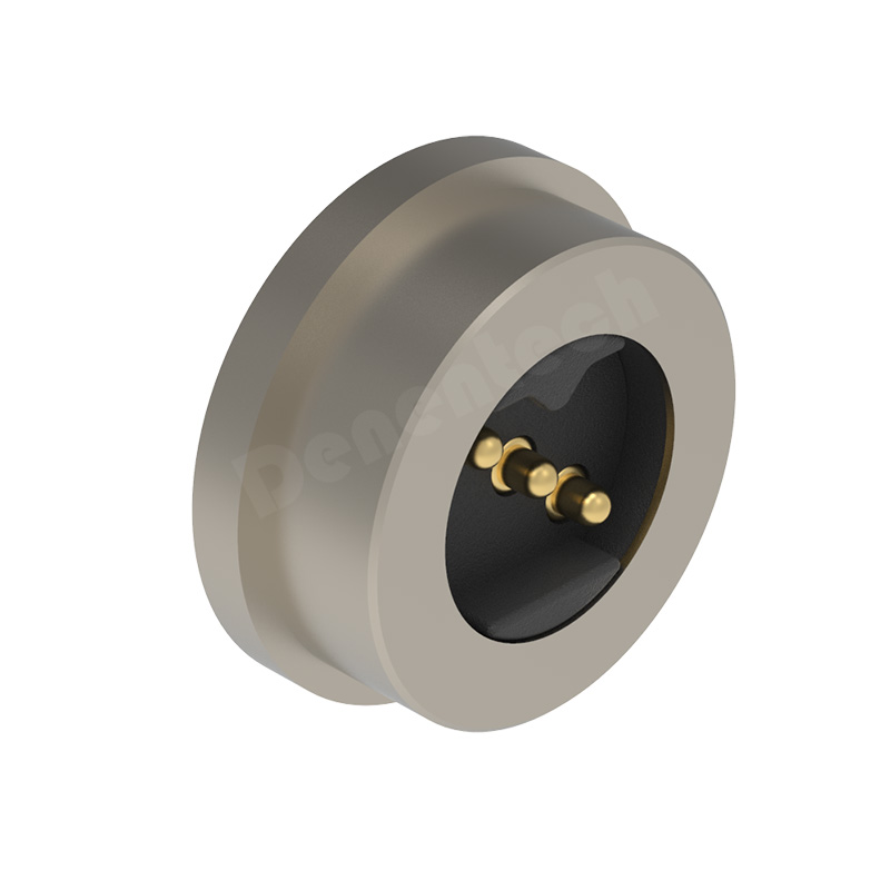 Denentech 5 pin magnetic connector male Circular magnet power connector on cable male 2 pin magnetic pogo pin connector