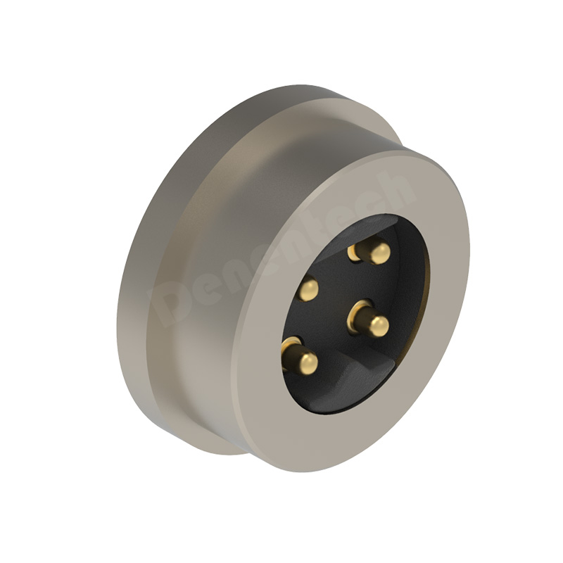 Denentech 5 pin magnetic connector male Circular magnet power connector on cable male 2 pin magnetic pogo pin connector