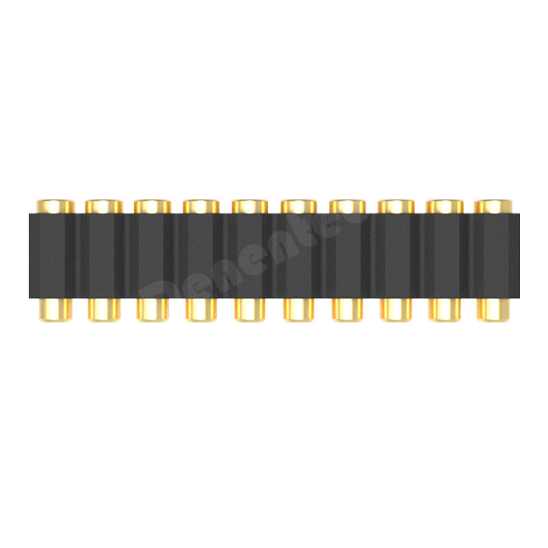 Denentech2.00MM弹簧针H2.5双排母座180度凹面