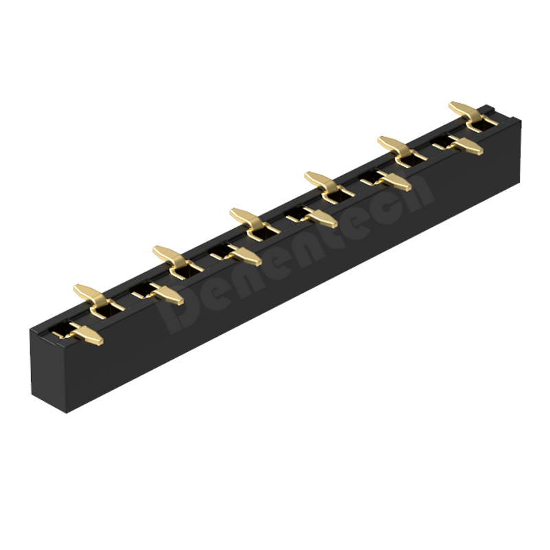 Denentech hot selling gold plated 2.54MM female header H3.5mm single row straight SMT female header connector