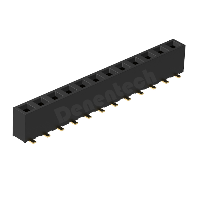 Denentech hot selling 5.08MM female header H8.9MM single row straight SMT female connector 