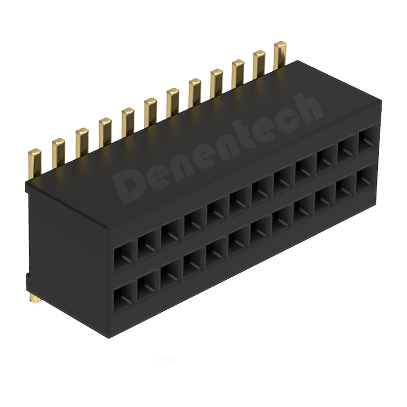 Denentech 0.8MM female header H3.2MM dual row straight SMT female header connector 0.8MM female header