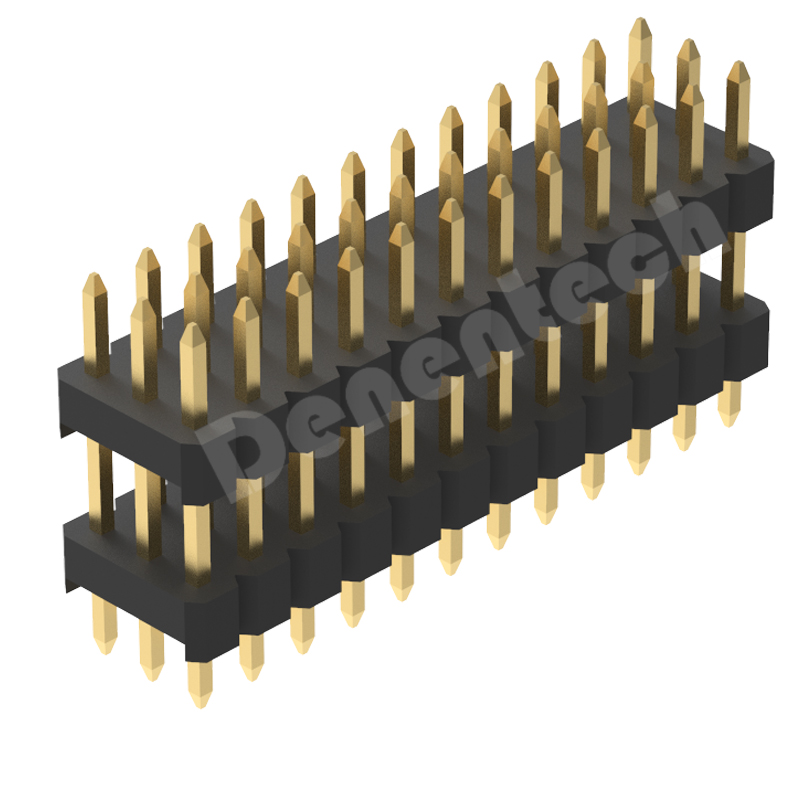 2.54mm pin header triple row dual plastic straight 2.54 mm pin header connector 2.54mm  pin header, three rows and three plastics, 180 degrees.