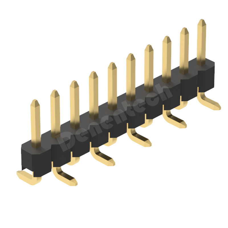 Denentech 2.0mm pin header single row straight SMT with peg  2.00mm fmale pin header 1*40PIN smt