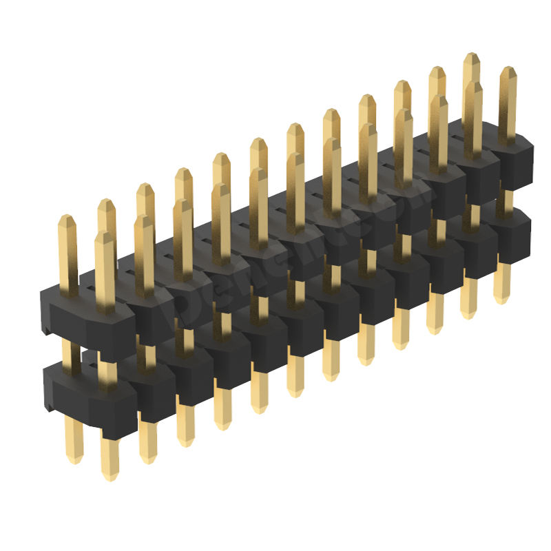 Denentech 2.0mm pin header dual row dual plastic straight 2.0 mm pin header connector 2.0mm pin header, 180 degrees.