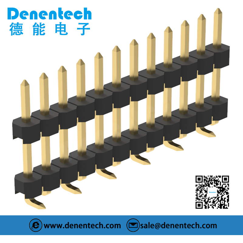 Denentech 2.54mm pin header single row dual plastic straight SMT with ...