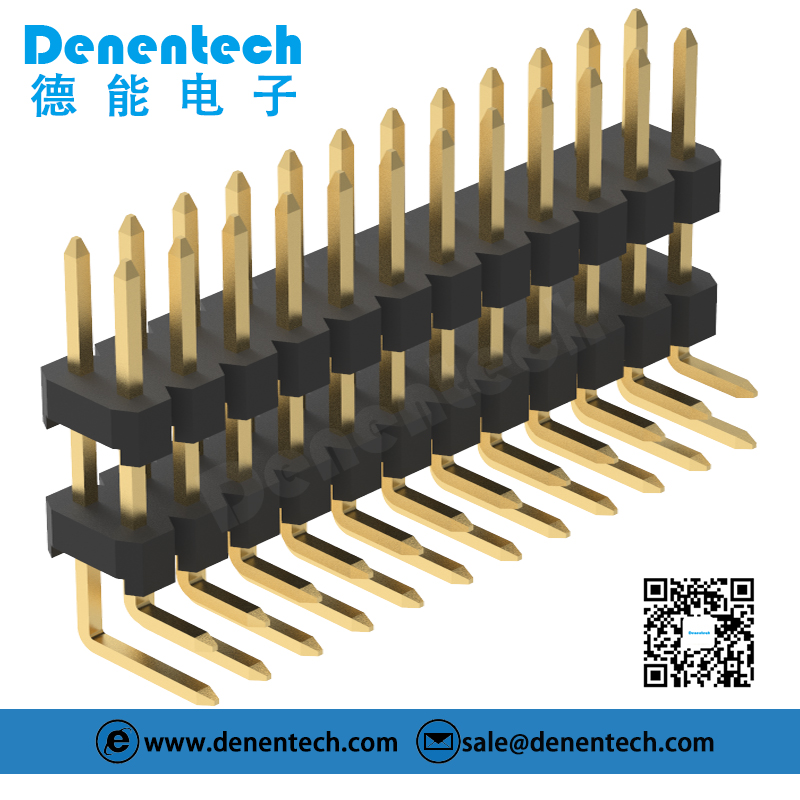 Denentech 2.54mm pin header dual row dual plastic right angle 2.54 mm ...