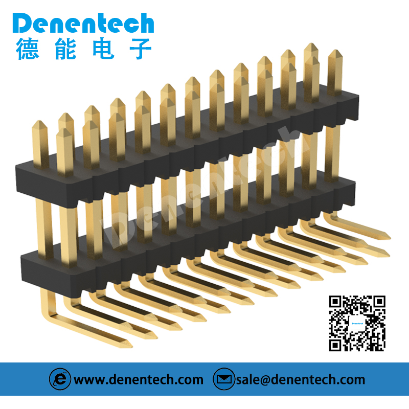 Denentech 1.27mm pin header dual row dual plastic right angle ...