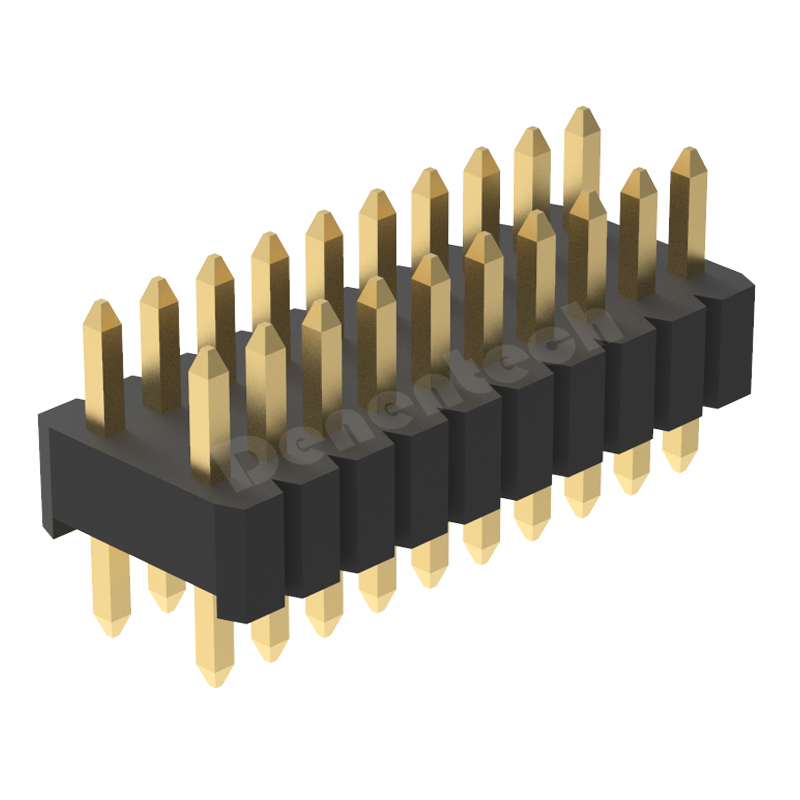 Denentech 1.27x2.54mm pin header male dual row straight DIP type pin header connector