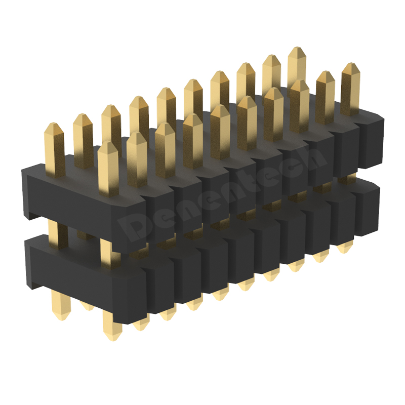 Denentech 1.27x2.54mm pin header dual row board spacer straight DIP pin header connector