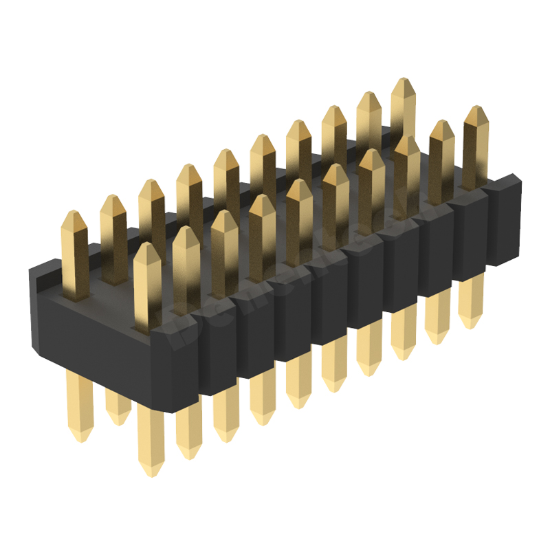 Denentech 1.27x2.54mm pin header male dual row straight DIP type pin header connector