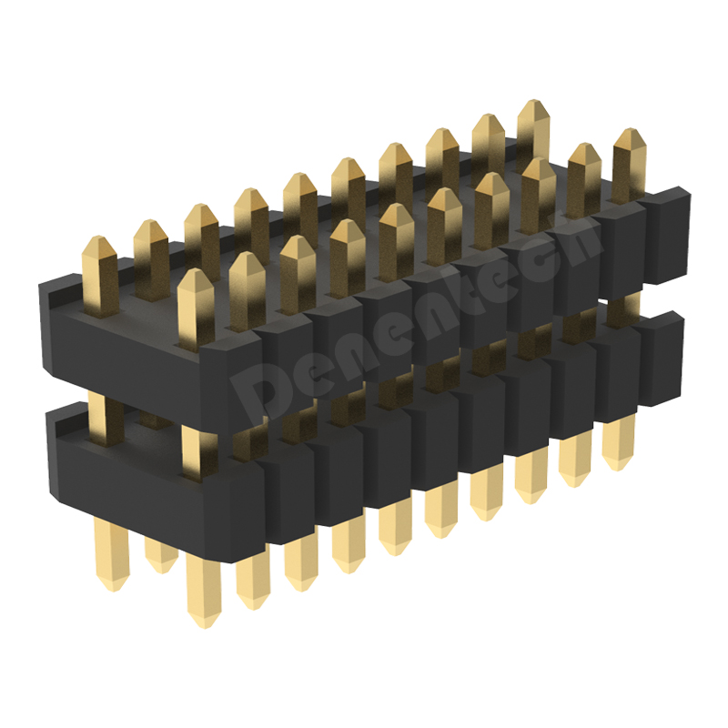 Denentech 1.27x2.54mm pin header dual row board spacer straight DIP pin header connector