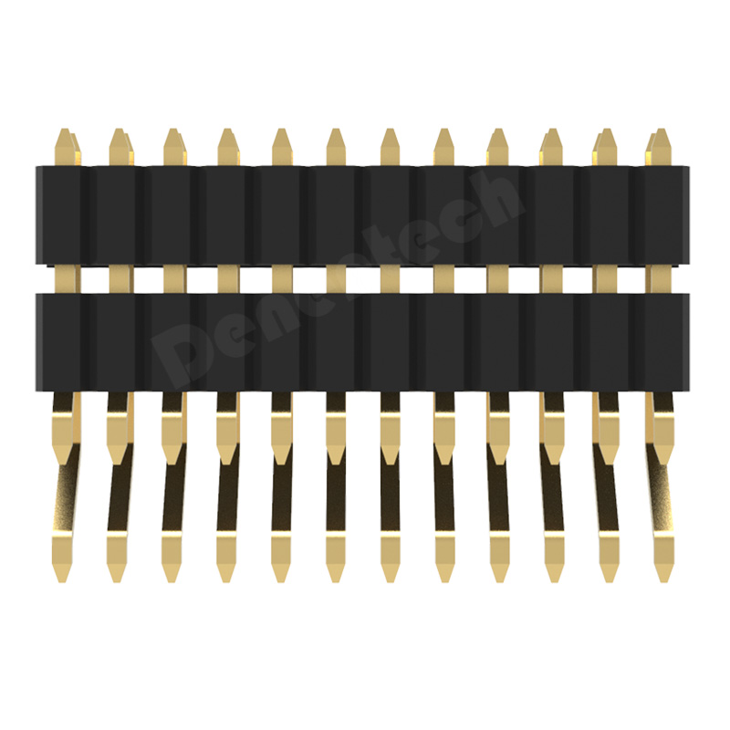  Denentech 1.27x2.54mm pin header dual row dual plastic SMT right angle pin header pcb