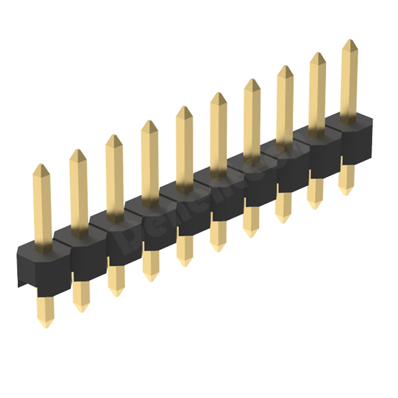 Denentech Gold Plating 2.54mm pitch single row Straight DIP pin header connector