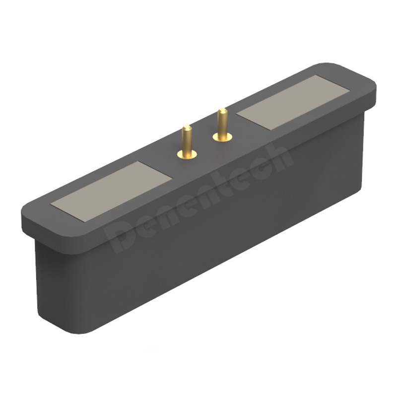 Denentech Charging contact 2P straight male rectangular 2pin magnetic pogo pin connector for smart watch