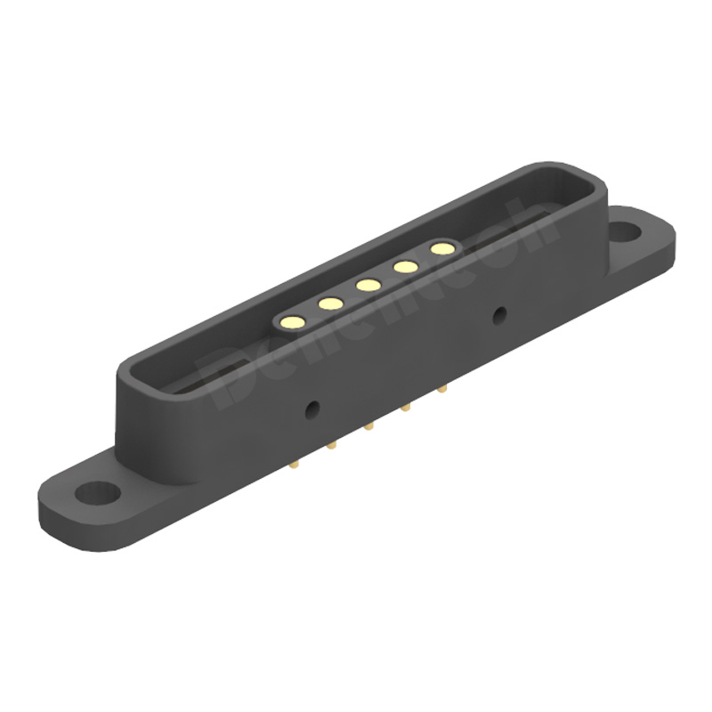 Denentech promotional Rectangular magnetic pogo pin 5P straight female magnetic pogo pin connector