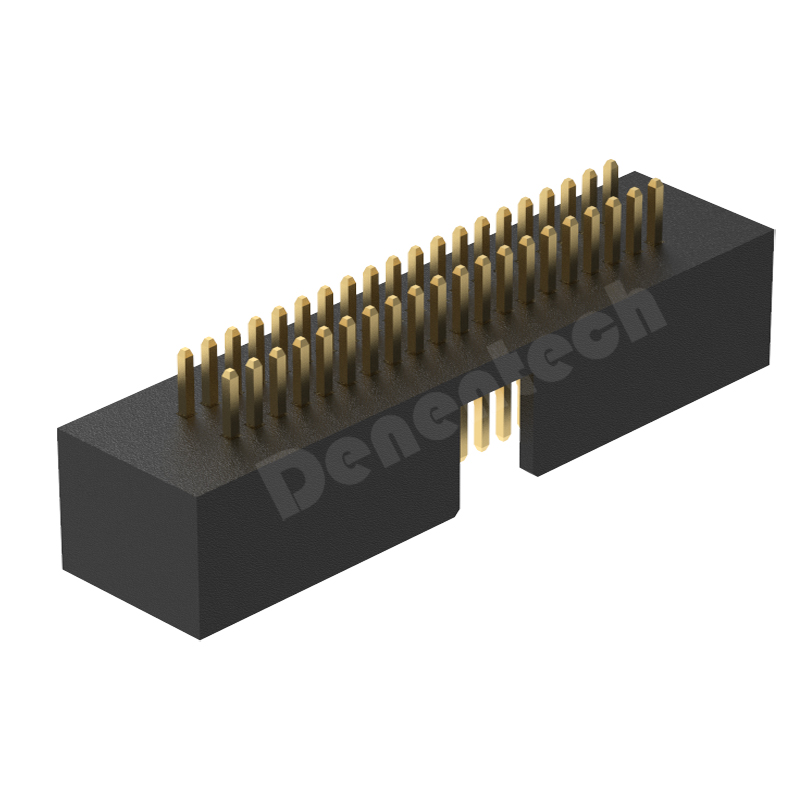 Denentech high quality 1.27x2.54mm pitch H7.1mm dual row straight DIP box header connector