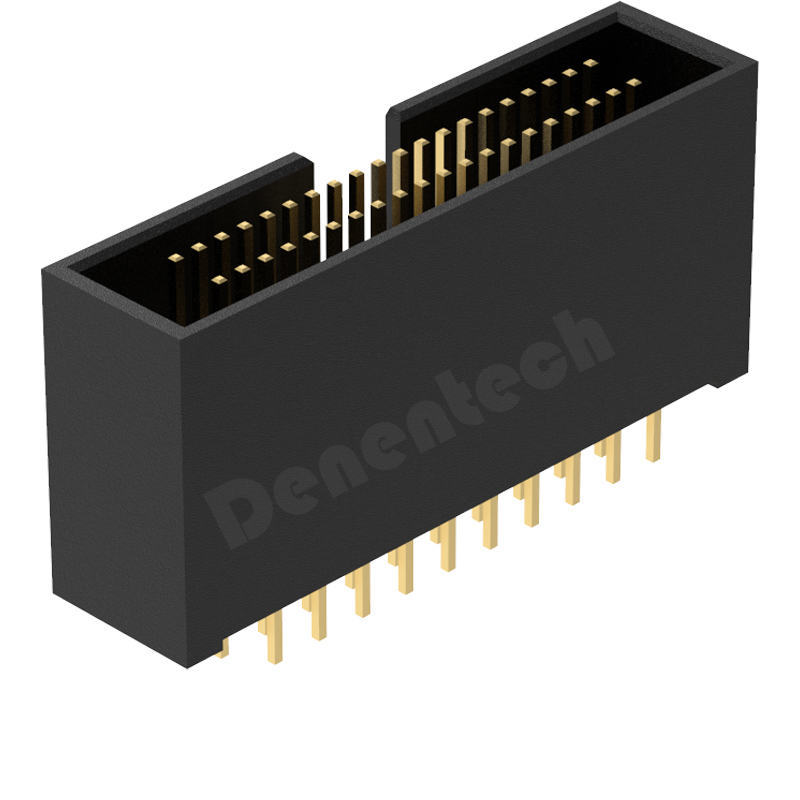 Denentech low price 1.27x2.54MM H10.5MM straight four row box header connector 