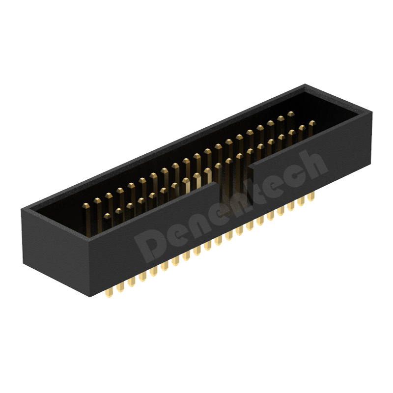 Denentech professional factory 1.27x2.54mm pitch H5.60mm dual row straight DIP box header connector