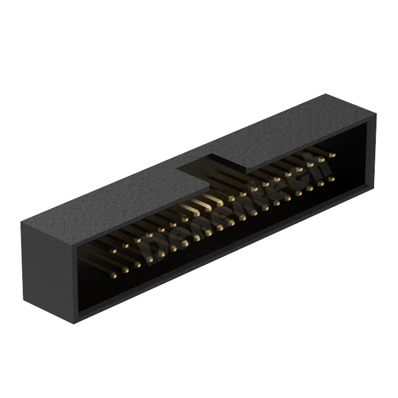 Denentech professional factory 1.27x2.54mm pitch H5.60mm dual row straight DIP box header connector