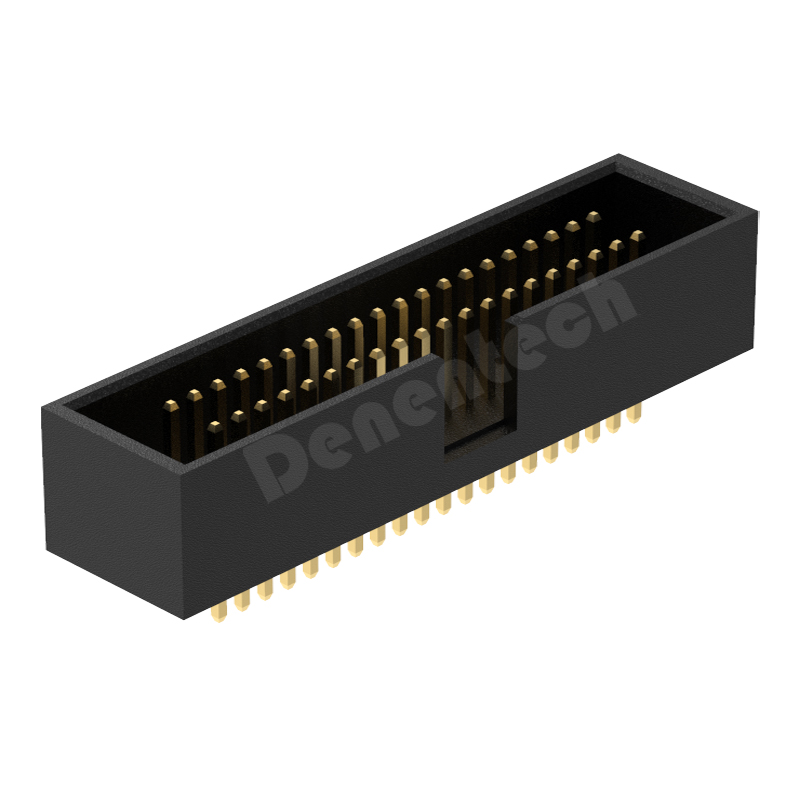 Denentech high quality 1.27x2.54mm pitch H7.1mm dual row straight DIP box header connector