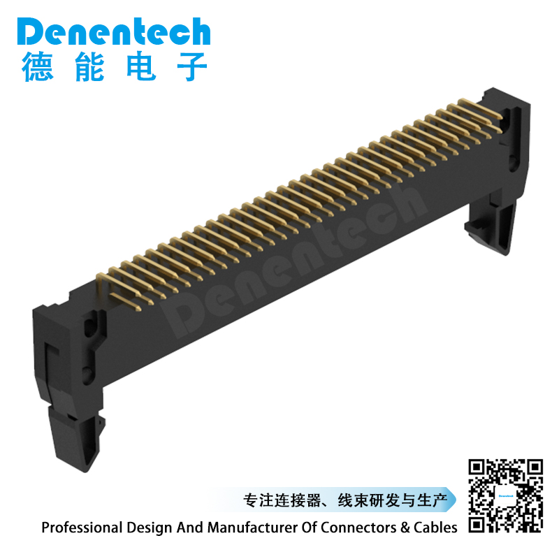 Denentech 工厂畅销 2.54mm弯针牛角H27.60 90度双排牛角座带扣连接器