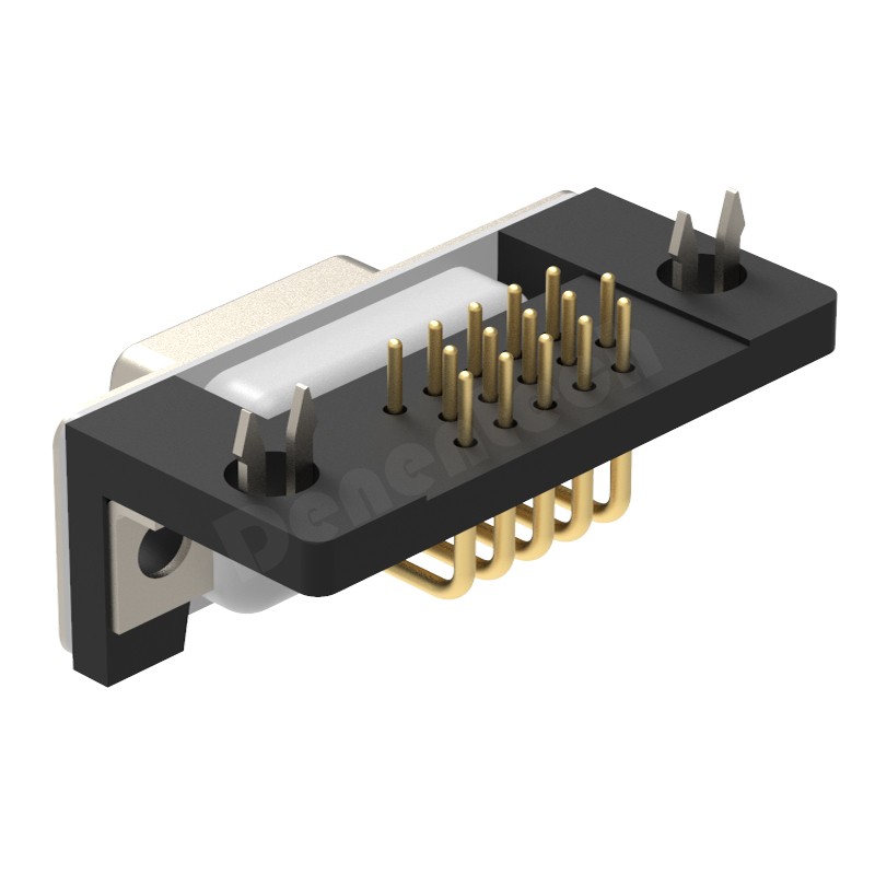 Denentech gold plating HDR 15P female right angle d-sub 15 pin connector rectangular d-sub connectors