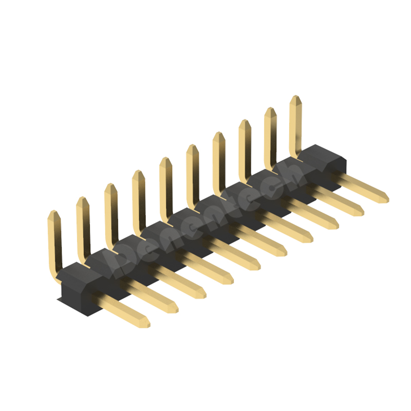 Denentech 2.0mm pin header single row right angle long 2mm dual pin header