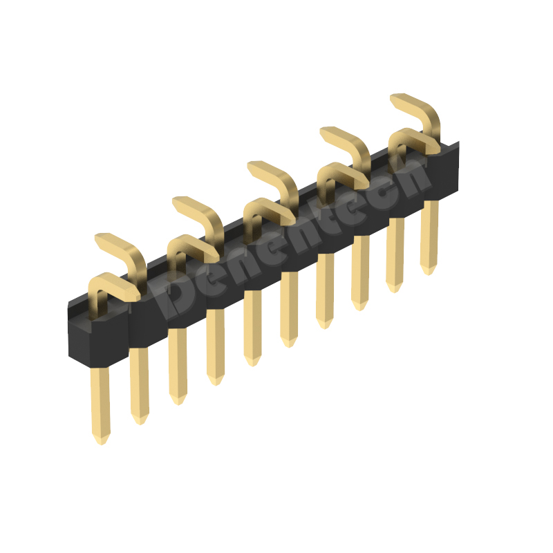 Denentech 2.0mm pin header single row straight SMT with peg  2.00mm fmale pin header 1*40PIN smt