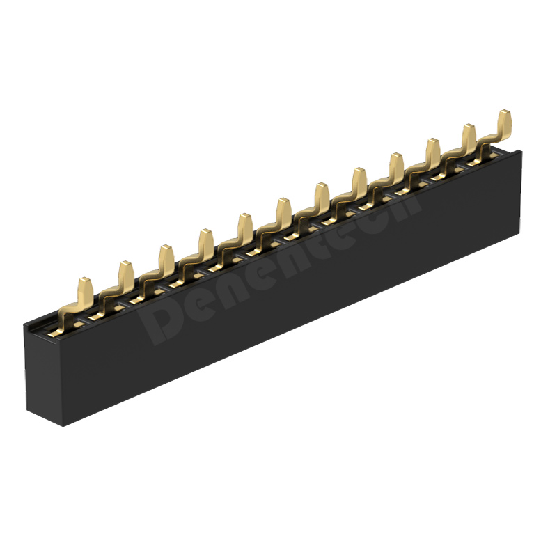 Denentech Factory Best Selling 2.54MM Female H5.7 Single Row right angle SMT Horizontal SMD female header