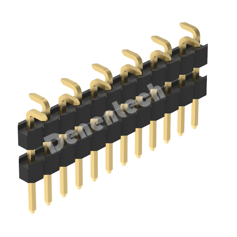 Denentech 2.0mm pin header single row dual plastic straight SMT with peg 2mm pitch pin header