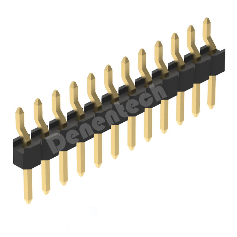 Denentech  2.0mm pin header single row smt right angle with peg 2mm male header conector, smt type 