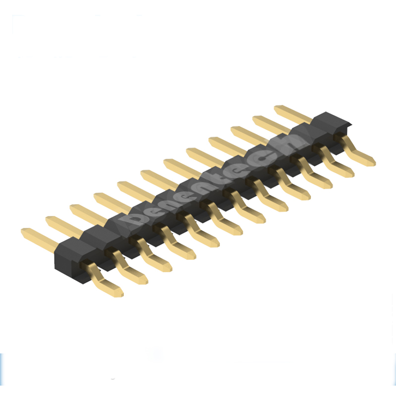 Denentech  2.0mm pin header single row smt right angle with peg 2mm male header conector, smt type 