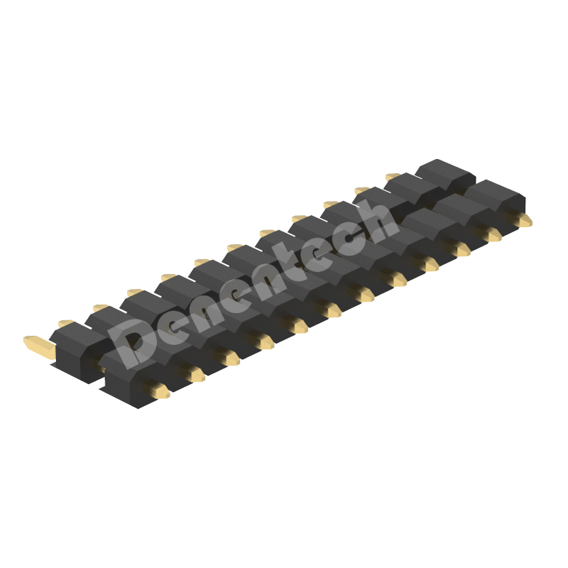 Denentech Factory processing 2.0mm pin header single row dual plastic board space right angle 