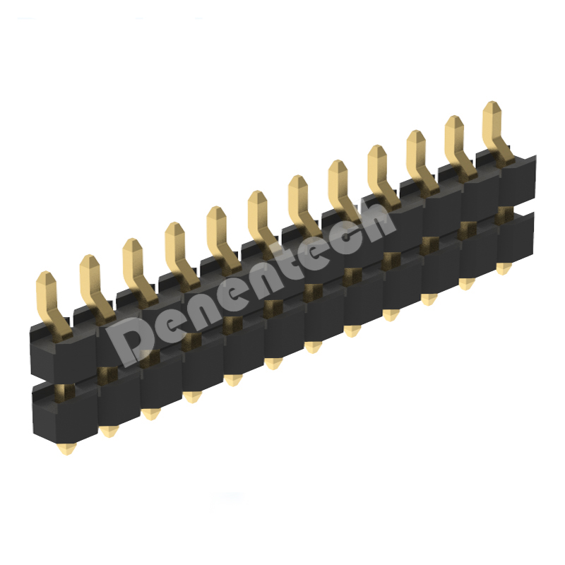 Denentech Factory processing 2.0mm pin header single row dual plastic board space right angle 