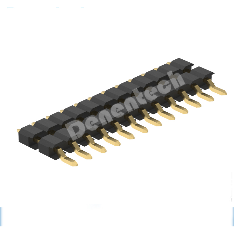 Denentech Factory processing 2.0mm pin header single row dual plastic board space right angle 