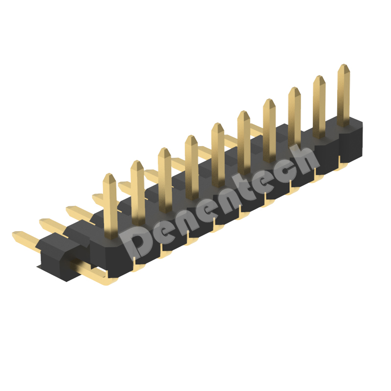 2.0mm pin header single row dual plastic board space right angle