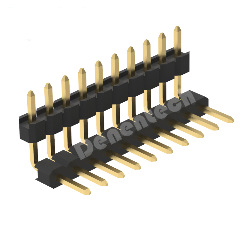 2.0mm pin header single row dual plastic board space right angle