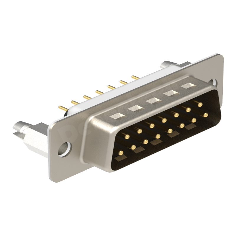 Denentech high quality d-sub connector 15 pin HD 15P male straight DIP 15 pin d-sub connectors